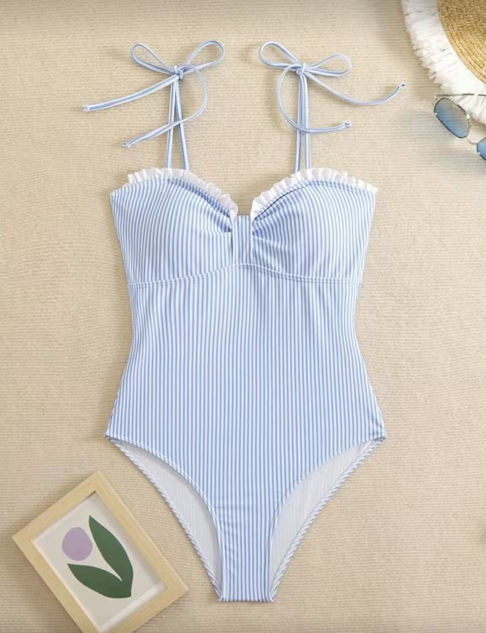 Women’s One-Piece Swimwear with Elegant Gatherings Mune Fashion