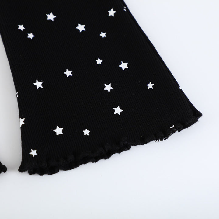 Girls Flared Leggings with Sparkling Star Design Mune Fashion