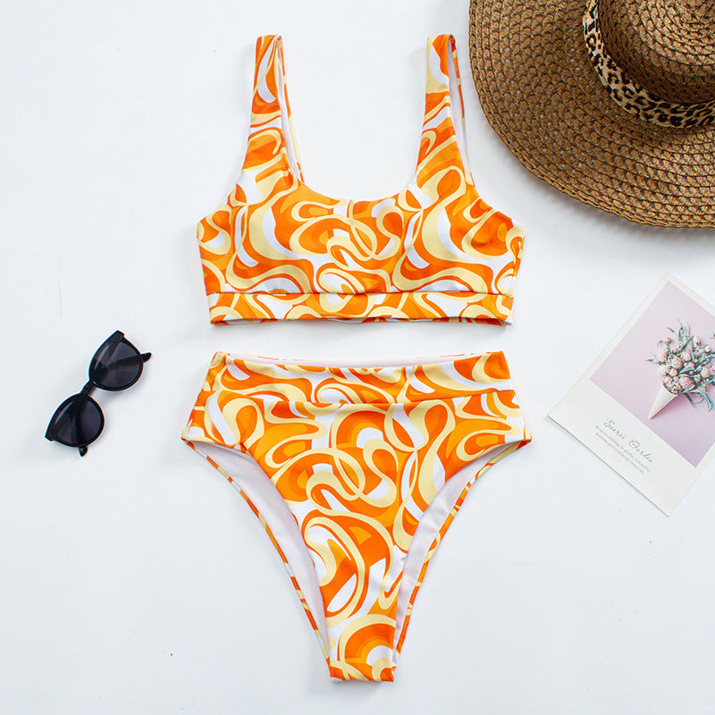 Women's High-Cut Bikini with Creative Gradient Mune Fashion