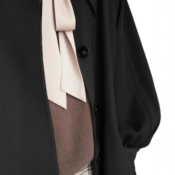 Ladies Long Fashionable Jacket with Large Collar Mune Fashion