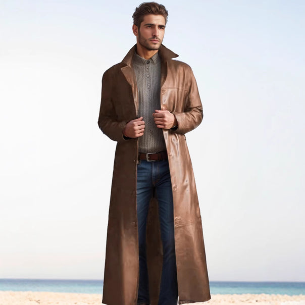 Mune | Long Leather Coat for Men