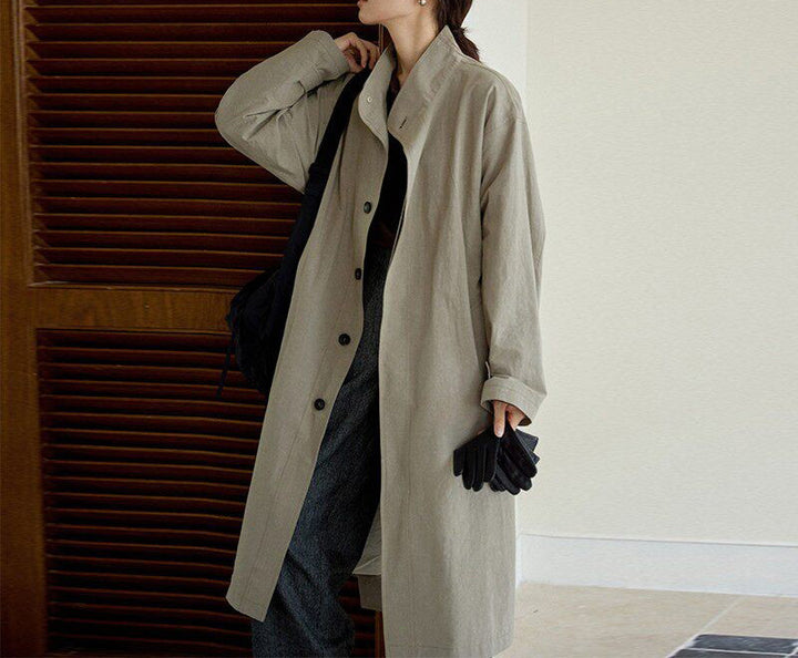 Women's Urban Long Trench Coat Mune Fashion