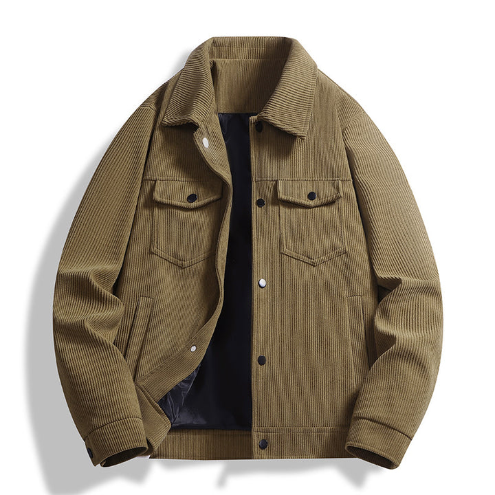 Men's Structured Overshirt Jacket with Padded Inner Lining and Press Stud Placket Mune Fashion