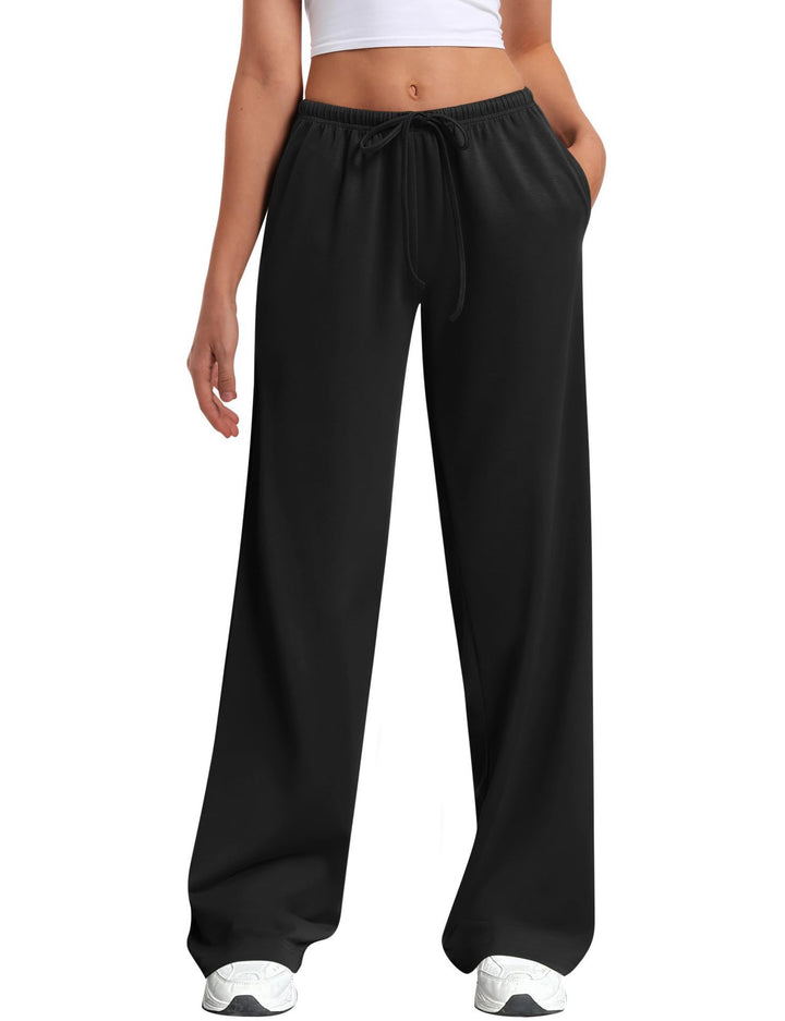 Ladies high-waisted wide joggers with elastic comfort waistband and drawstring Mune Fashion