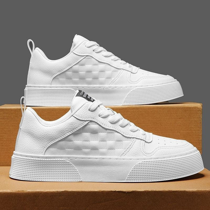 Women's Stylish Sneakers made of Synthetic Leather with Trendy Checkered Pattern Mune Fashion