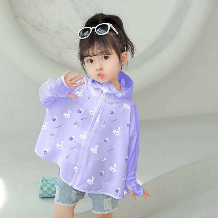 Girls transition jacket with hood and cute animal motif Mune Fashion