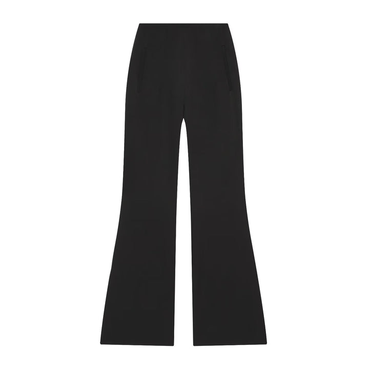 Women's High-Waisted Flare Pants with Wide Leg and Concealed Zipper Pockets Mune Fashion