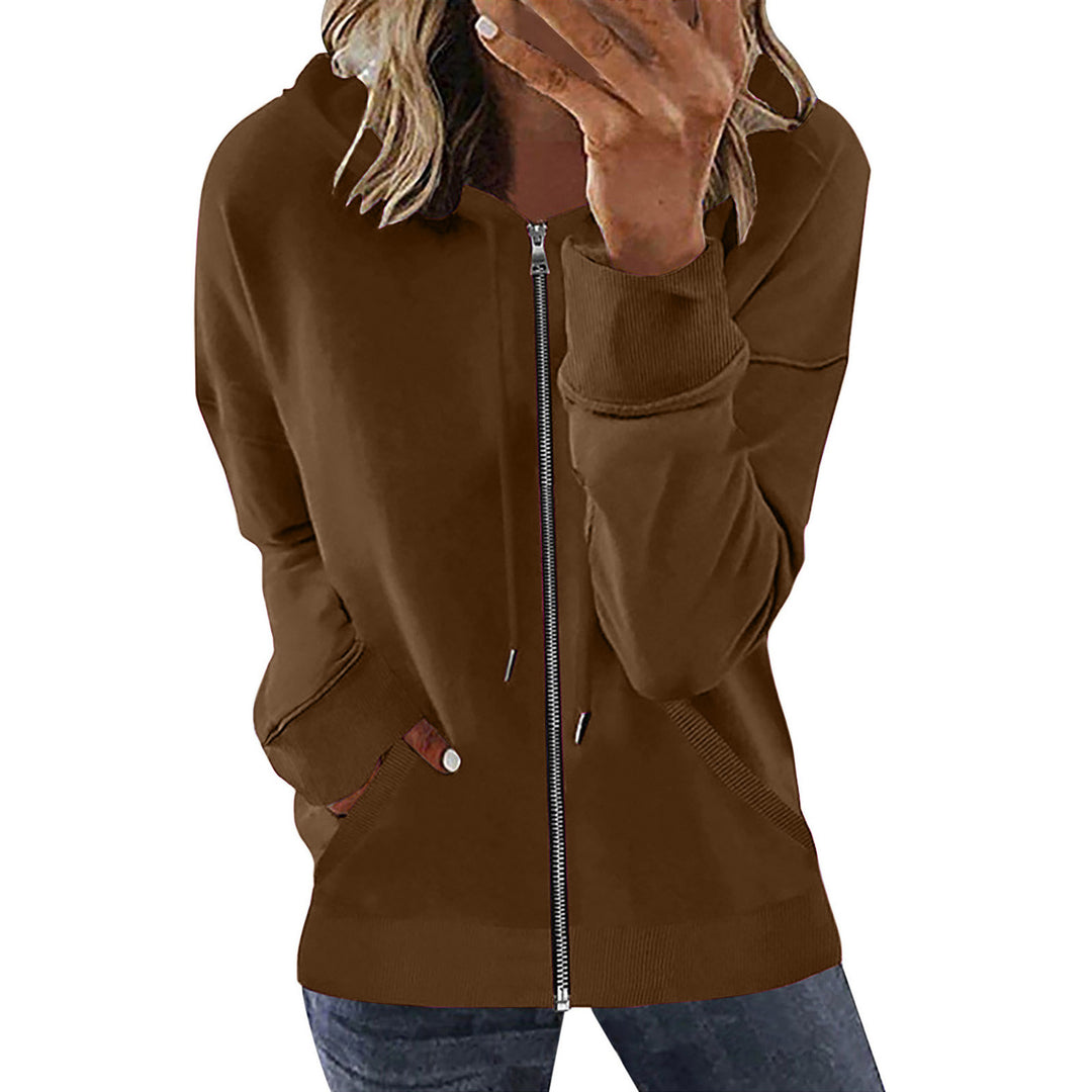 Women's hooded jacket with full zipper, kangaroo pockets and elastic cuffs Mune Fashion