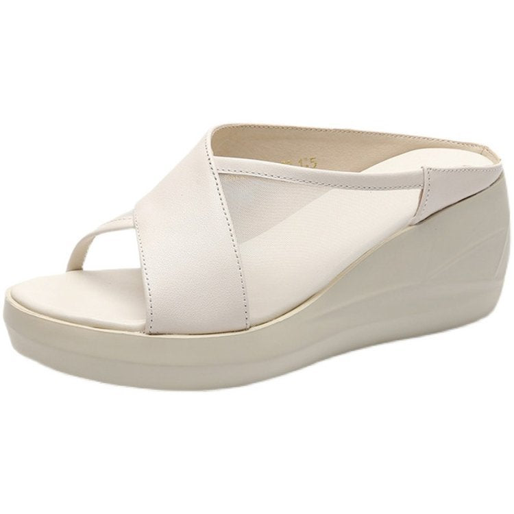 Women's wedge heeled slide sandals with breathable mesh upper Mune Fashion