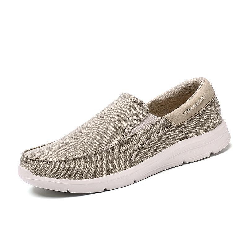 Men's canvas slip-ons with elastic insert and shock-absorbing lightweight sole Mune Fashion