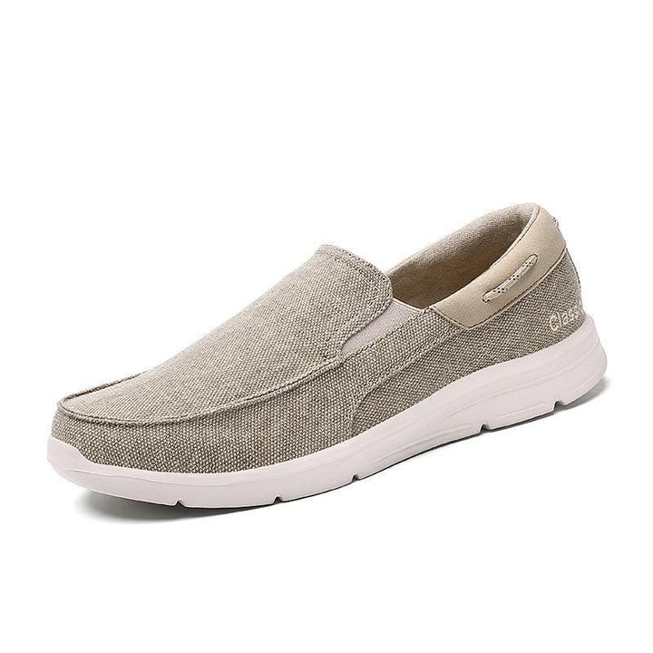 Men's canvas slip-ons with elastic insert and shock-absorbing lightweight sole Mune Fashion