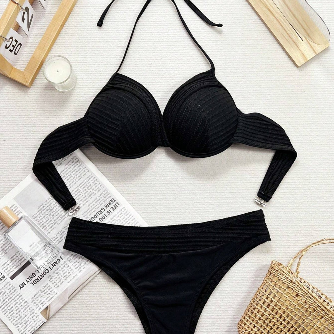 Women's bikini set with sophisticated wrap top and high-waisted briefs Mune Fashion