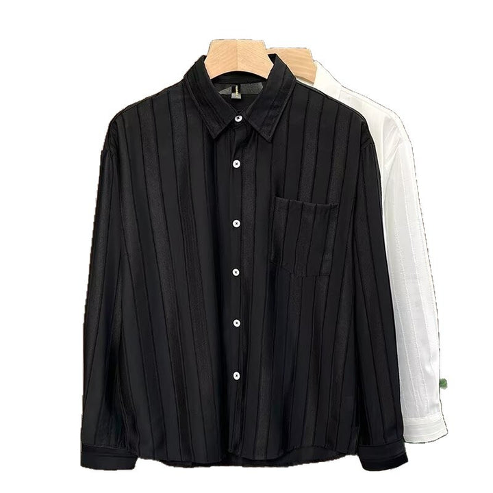 Women Elegant Striped Long Sleeve Shirt Mune Fashion