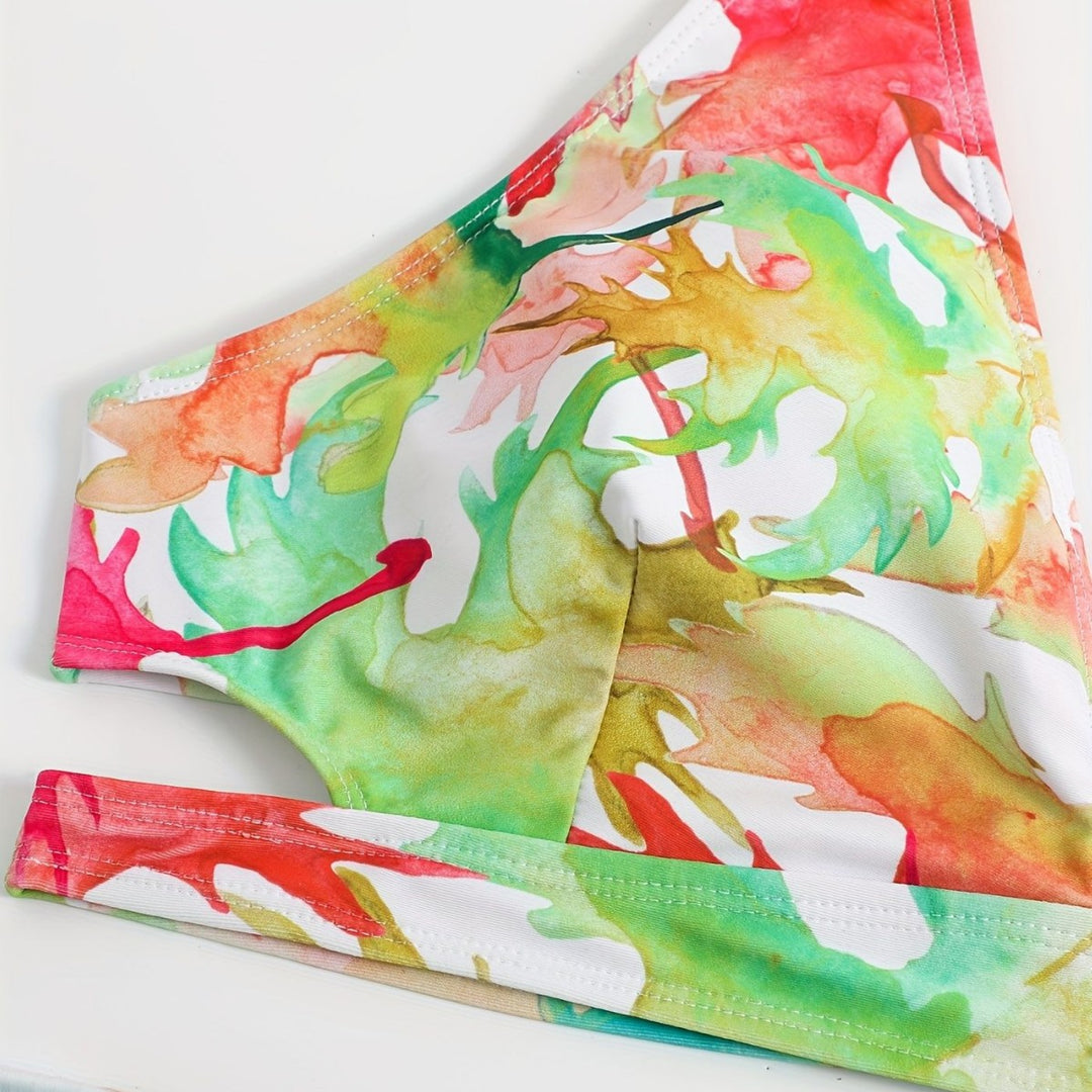 Women's bikini set with flowing skirt and playful print Mune Fashion