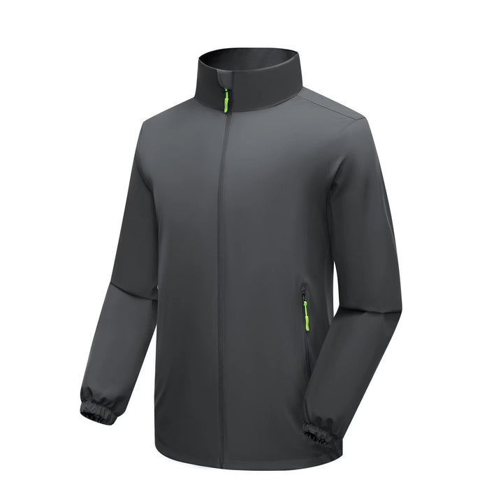 Men's Windproof Softshell Jacket with High Stand-Up Collar and Zipper Pockets Mune Fashion