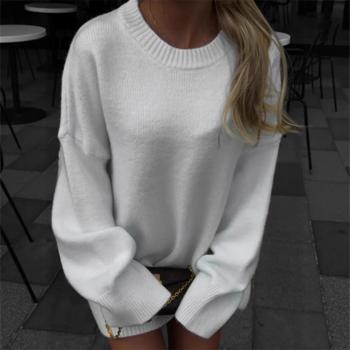 Women Oversized Knit Sweater with Loose Fit and Extended Hem Mune Fashion