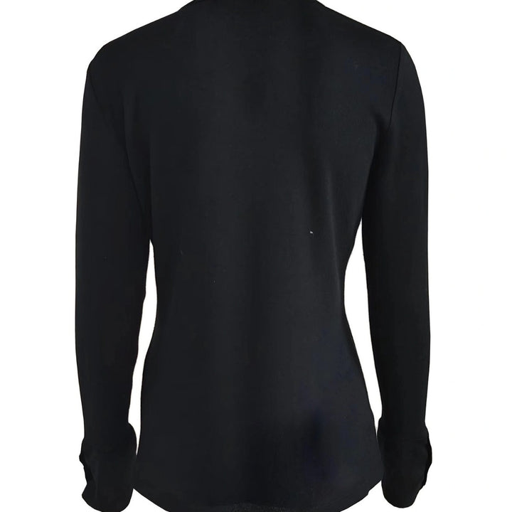 Women's Fitted Long Sleeve Shirt with Decorative Buttons at the Sleeve Hem Mune Fashion