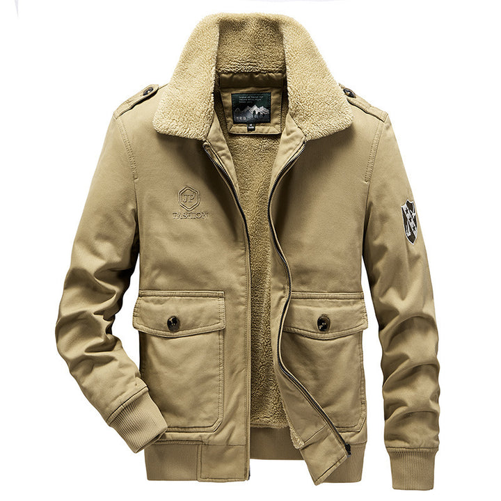Men's Utility Flight Jacket made of cotton blend with teddy collar and patch pockets Mune Fashion