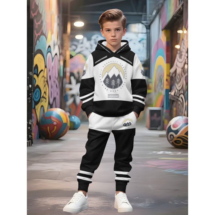 Unisex nan children's jogging suit with hoodie and detailed car print Mune Fashion