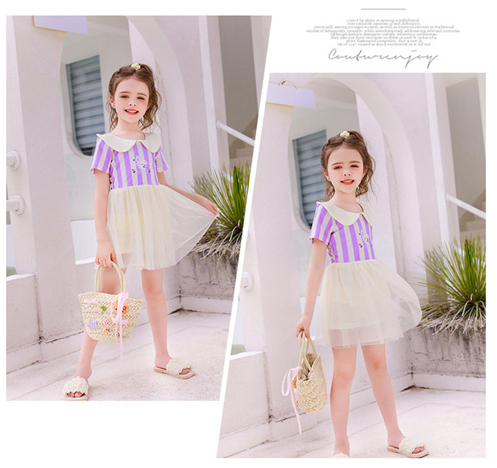 Women's tulle dress with cute collar Mune Fashion