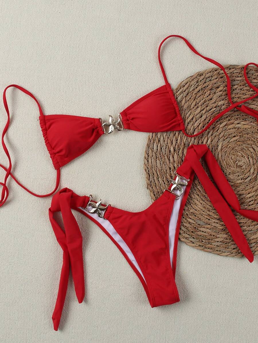 Ladies bikini set with adjustable straps and glamorous decorative details Mune Fashion