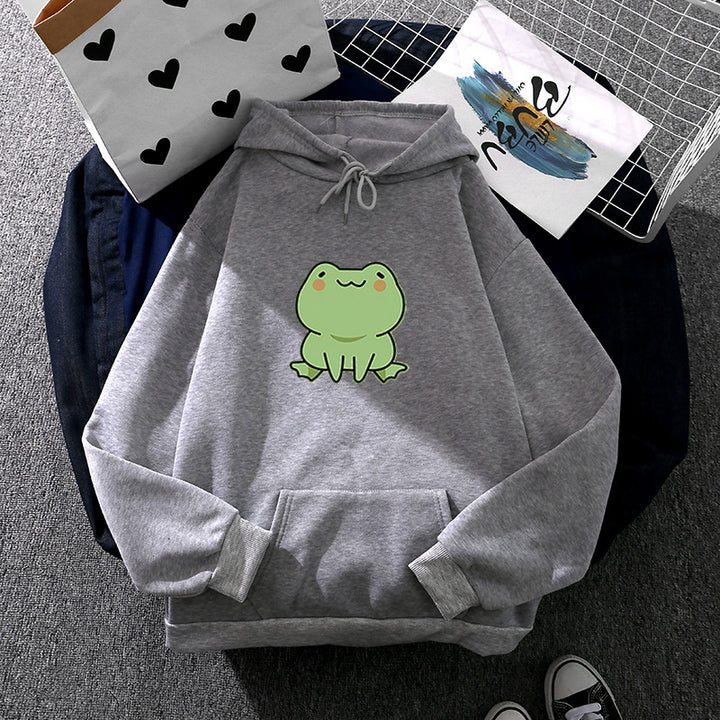 Women's hooded sweatshirt with moon and whale illustration, oversized cut and kangaroo pocket Mune Fashion