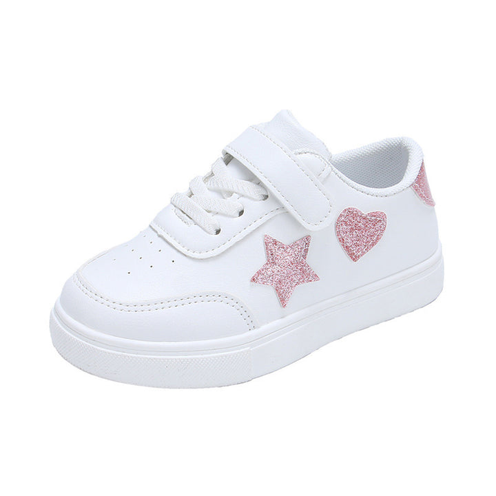 Ladies' platform sneakers with Velcro and glittering heart and star appliqués Mune Fashion