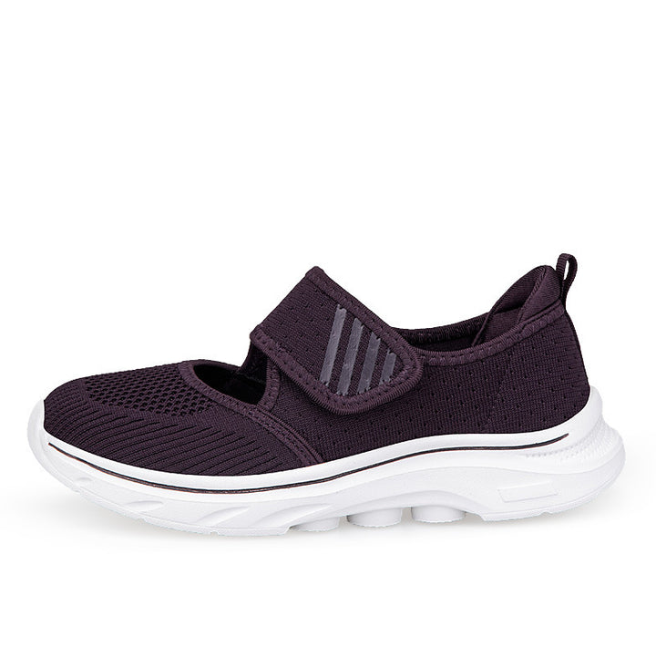 Women's knitted strap sneakers with Velcro, padded insole, and shock-absorbing EVA sole Mune Fashion