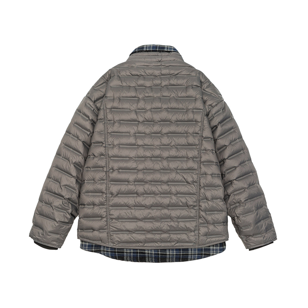 Men's lightweight quilted hybrid jacket with checked lining and drawstring Mune Fashion
