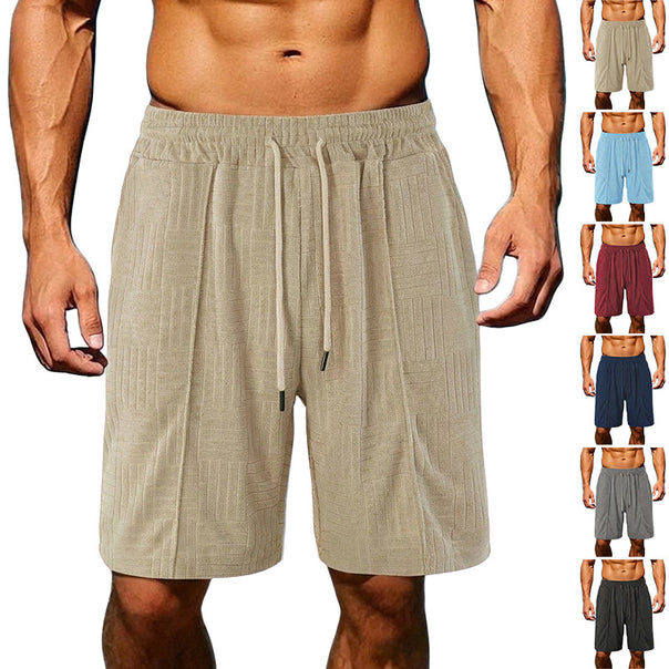 Men's structured terry Bermuda shorts with elastic drawstring waistband and inset pockets Mune Fashion
