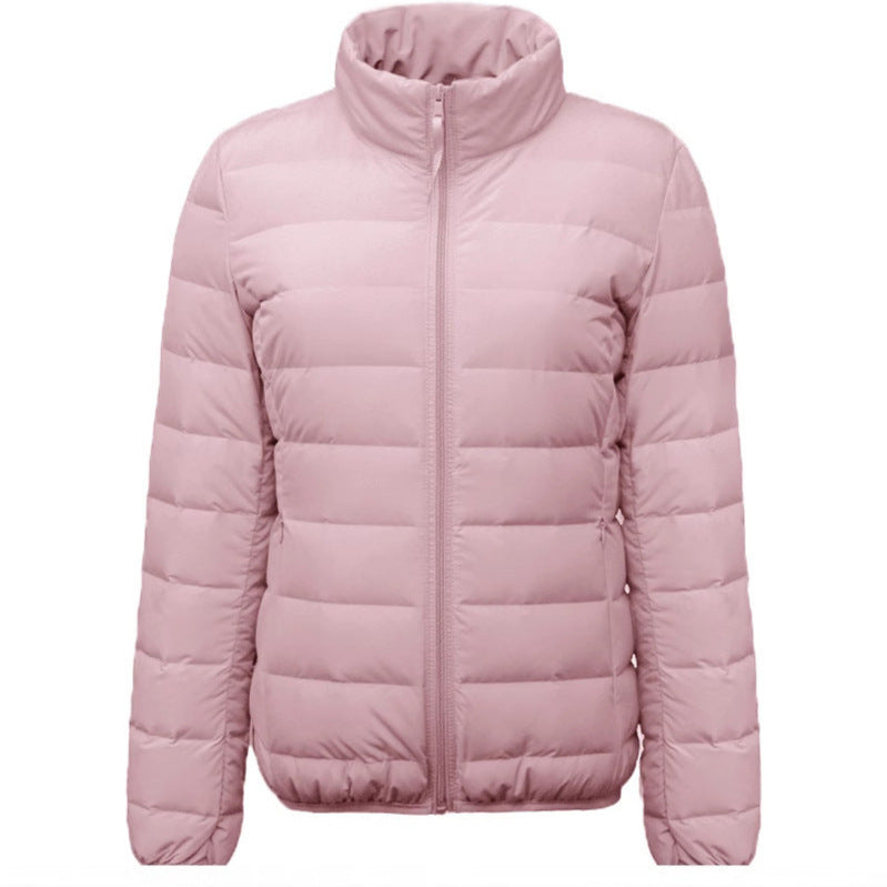 Women's Tailored Ultralight Padded Jacket with Stand-Up Collar and Slim Silhouette Mune Fashion
