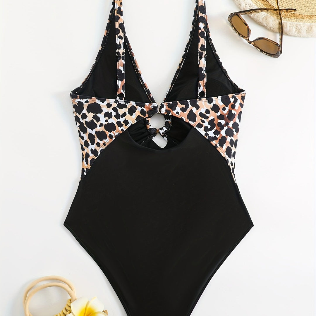 Women One-Piece Swimsuit with Animal Print Mune Fashion