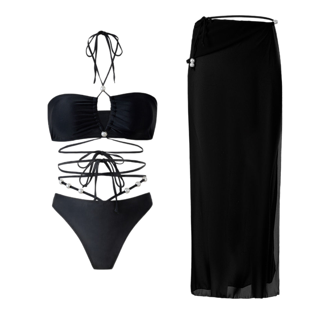 Women's bikini set with sophisticated lines and elegant pearl details Mune Fashion