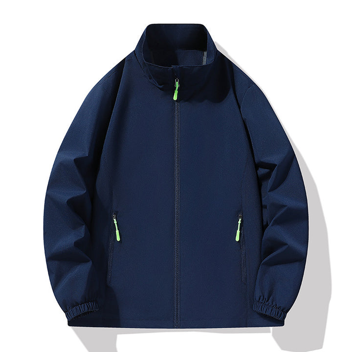 Men's Minimalist Softshell Outdoor Jacket with Stand-Up Collar, Wind and Water Resistant Membrane and Fluorescent Zipper Pulls Mune Fashion