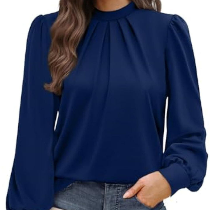 Women Elegant Blouse with Ruffle Details Mune Fashion