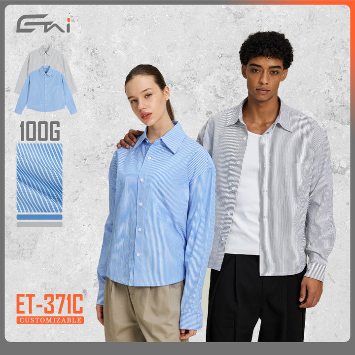 Ladies Oversized Shirt with Fine Pinstripes and Chest Pocket Mune Fashion