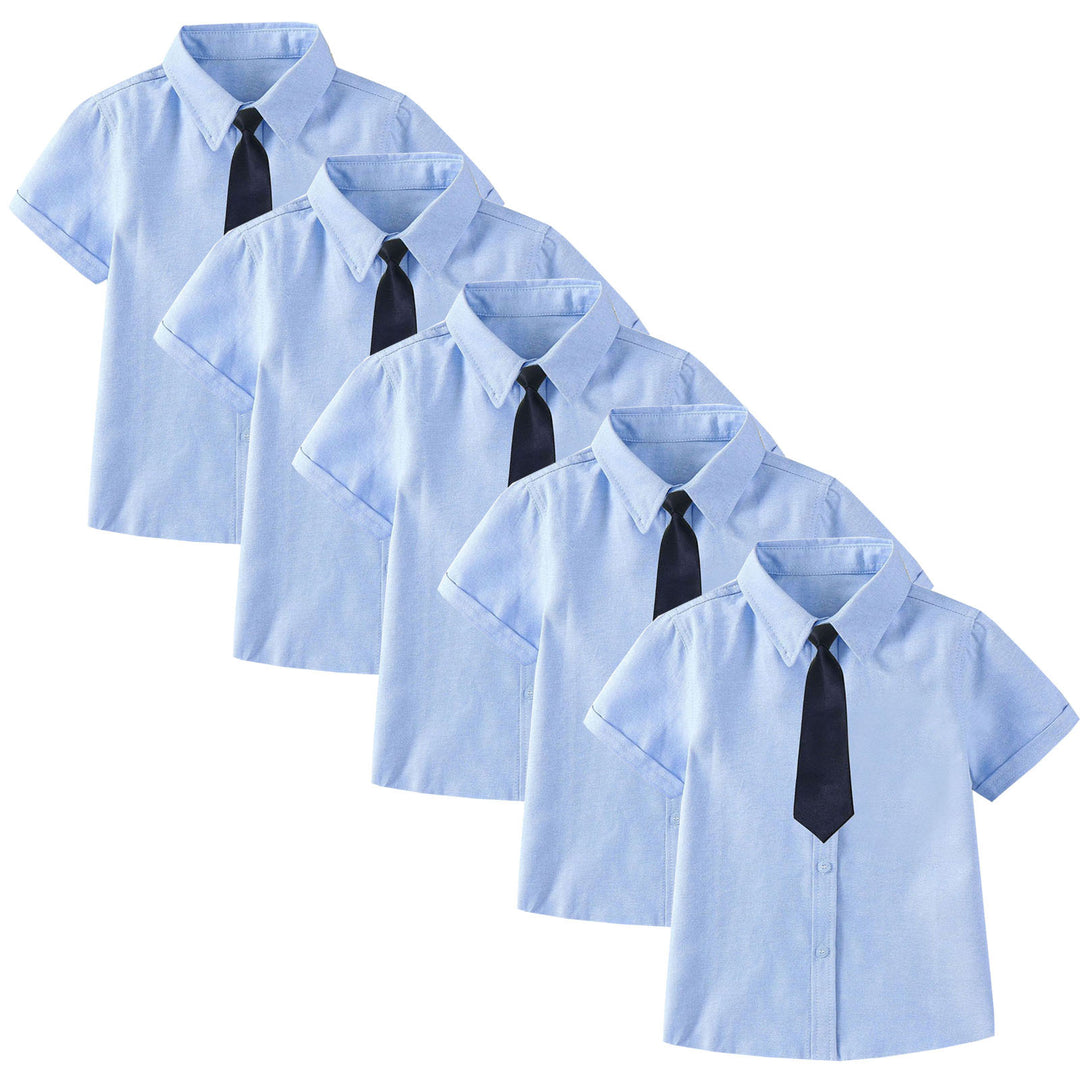 Women Short Sleeve Shirt Set with Tie and Bow Tie Mune Fashion