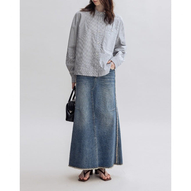 Women Casual Jeans Maxi Dress Mune Fashion