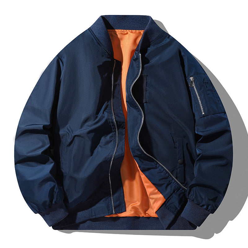 Men's Fashionable Bomber Jacket with High Collar and Practical Pockets Mune Fashion