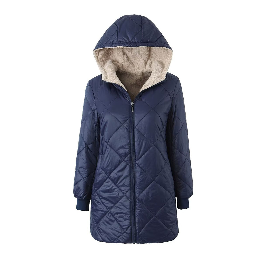 Women's quilted coat with teddy lining and hood Mune Fashion