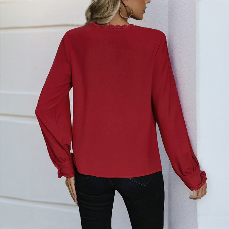 Ladies Elegant Blouse with Ruffle Details Mune Fashion