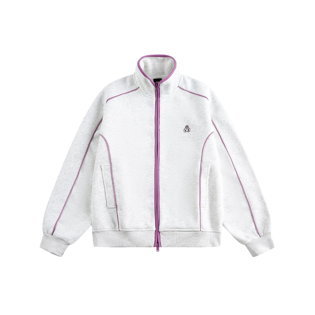 Women's Oversize Sweat Jacket with Stand-Up Collar and Two-Way Zipper Mune Fashion