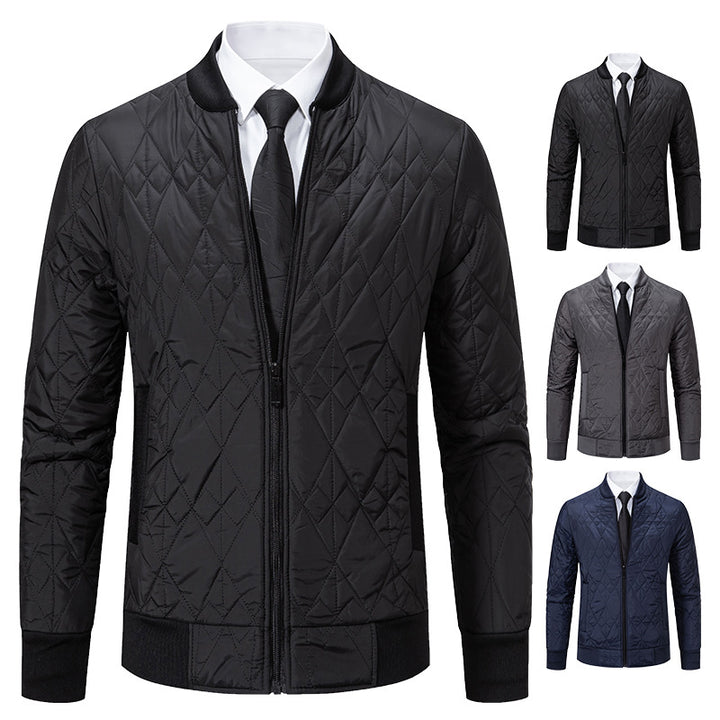 Men's quilted bomber jacket with diamond stitching and warming thermal lining Mune Fashion