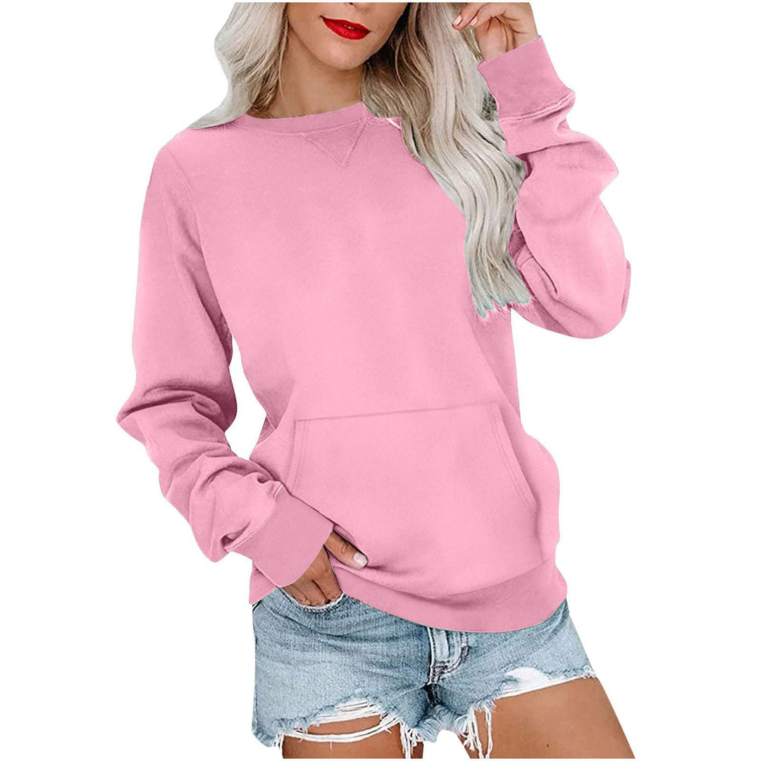 Women's Loose Sweatshirt with Round Neckline and Kangaroo Pocket Mune Fashion