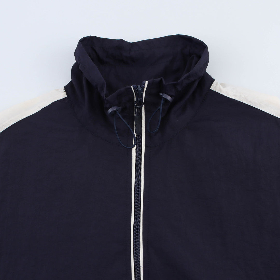 Women's Cropped Windbreaker Jacket with High Collar, Drawstring and Contrast Stripes Mune Fashion