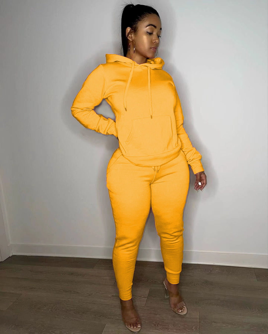 Women's tailored hoodie and jogger set with kangaroo pocket, high comfort waistband, and ribbed ankle cuffs Mune Fashion