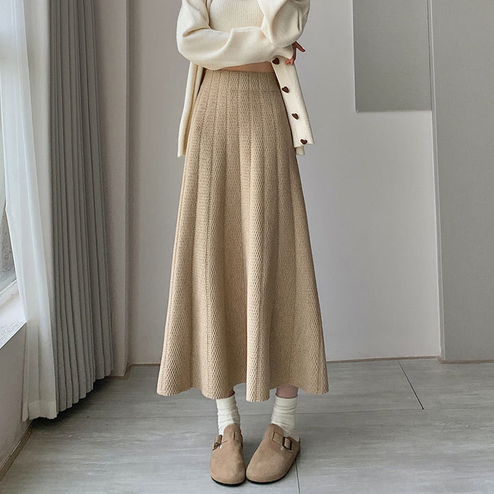 Women Wide Cut Knit Skirt Mune Fashion