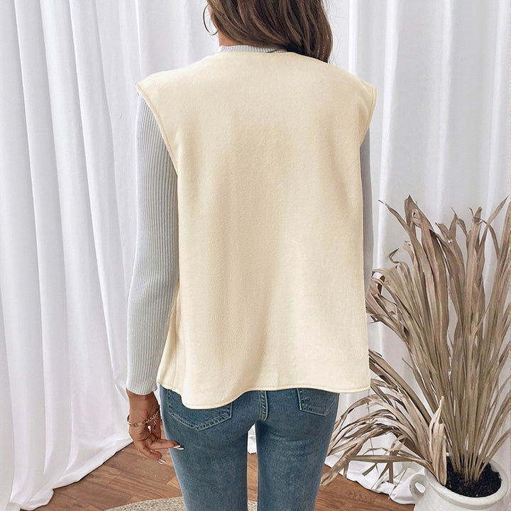 Ladies Elegant Sleeveless Blazer Top Mune Fashion