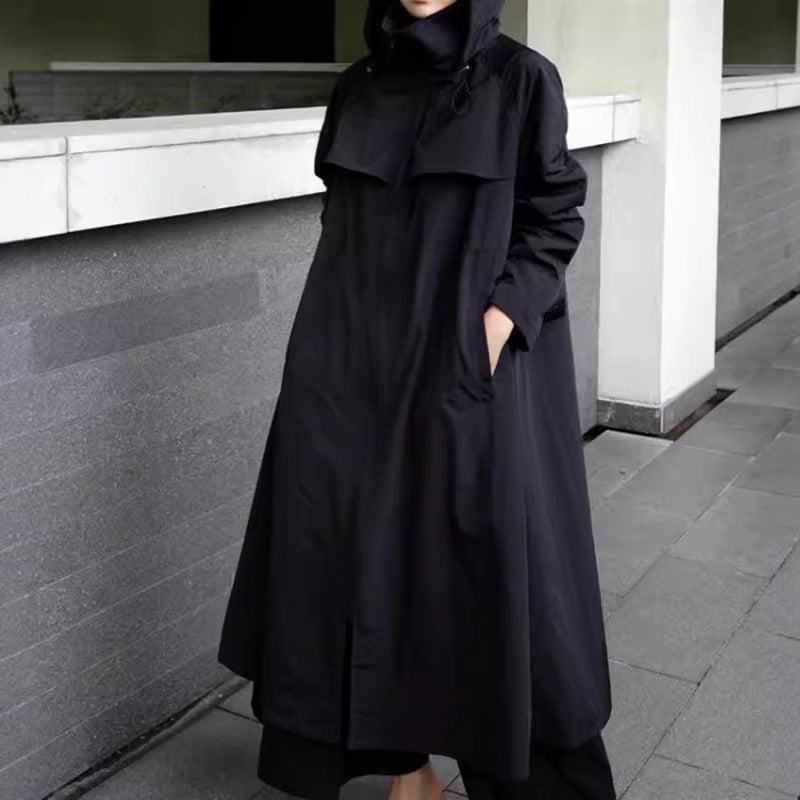 Women Oversize Long Raincoat with Hood, Water-Repellent GewMune Fashion and Wide A-Line Cut Mune Fashion