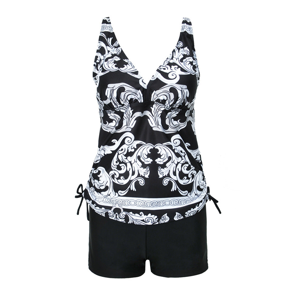 Women's Athletic Swimsuit with Decorative Top Mune Fashion